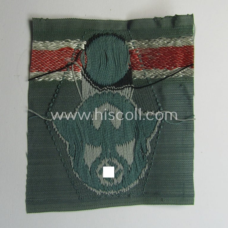 Police (ie. 'Polizei') so-called: 'M43-pattern, 'combined cap-eagle- and cocarde-device' as executed in 'BeVo'-weave technique as was specifically intended for usage of the field-grey-coloured: 'Polizei-Einheitsfeldmützen'