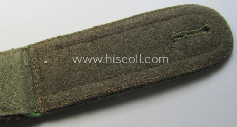 Superb - albeit regrettably single but nevertheless very rarely encountered! - early-pattern, WH (Heeres) 'tropical' (ie. truly 'DAK'-related!) NCO-type shoulderstrap as was intended for an: 'Unteroffizier der Panzer-Grenadier-Truppen'