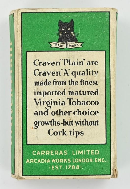 British WW2 Period 'Craven A' Virginia Cigarettes Tin box