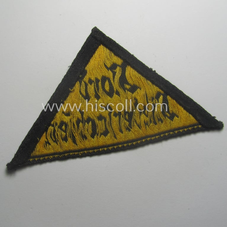 Early-pattern 'HJ' ('Hitlerjugend') district-triangle (ie. 'Gebietsdreieck') entitled: 'Nord Niedersachsen' (being a moderately used- ie. worn example that regrettably misses its 'RzM'-etiket)