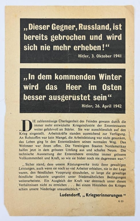 Allied WW2 Droppingsflyer 'Amerika/Deutschland'