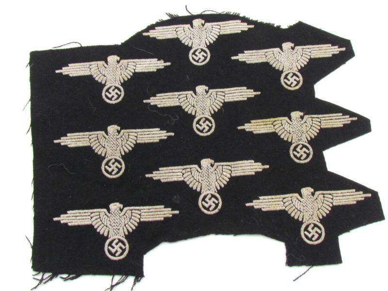 2x Waffen-SS Sleeve Eagles on a factory Sheet