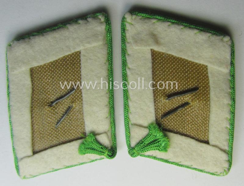 Pair of WH (Luftwaffe) bright-green-piped, EM- (ie. NCO-) type collar-patches (ie. 'Kragenspiegel') as was intended for usage by a member within one of the various units within the: 'Hermann Göring-Division'
