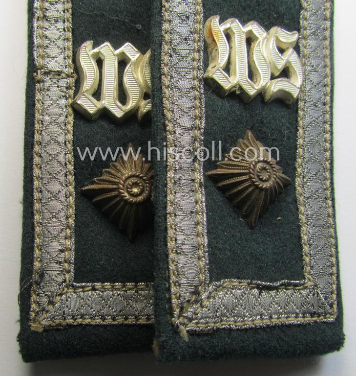 Pair of WH (Heeres), early- (ie. pre-war-) period, 'M36'-pattern- (ie. pointed-styled- and/or neatly 'cyphered'-) NCO-type shoulderstraps as intended for a: 'Feldwebel der Artillerie und Mitglied einer Waffenschule'