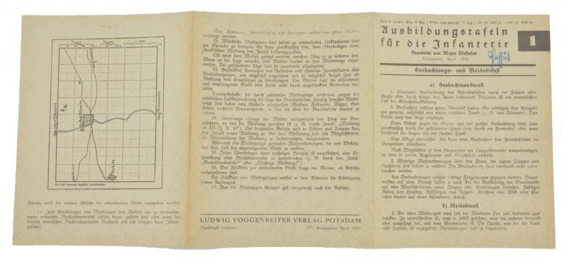 German WH Infantry Training Instruction Card