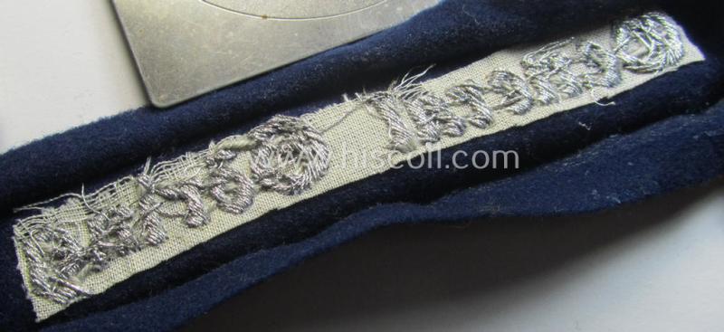 Superb - and scarcely found! - example of a WH (LW) cuff-title ie. armband (ie. 'Ärmelstreifen') entitled: 'General Göring' (being a hand-embroidered officers'- (ie. NCO-) pattern example that comes in a truly worn and/or tunic-removed, conditio...