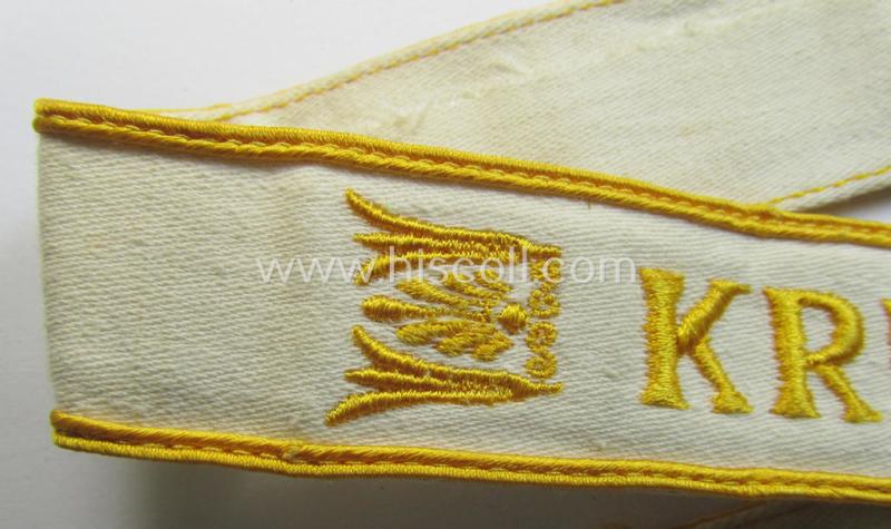 Stunning, WH (LW o. Heeres) cuff-title (ie. 'Ärmelstreifen') entitled: 'Kreta' that comes in a presumably issued- (albeit simply never used- ie. 'virtually mint'-), condition