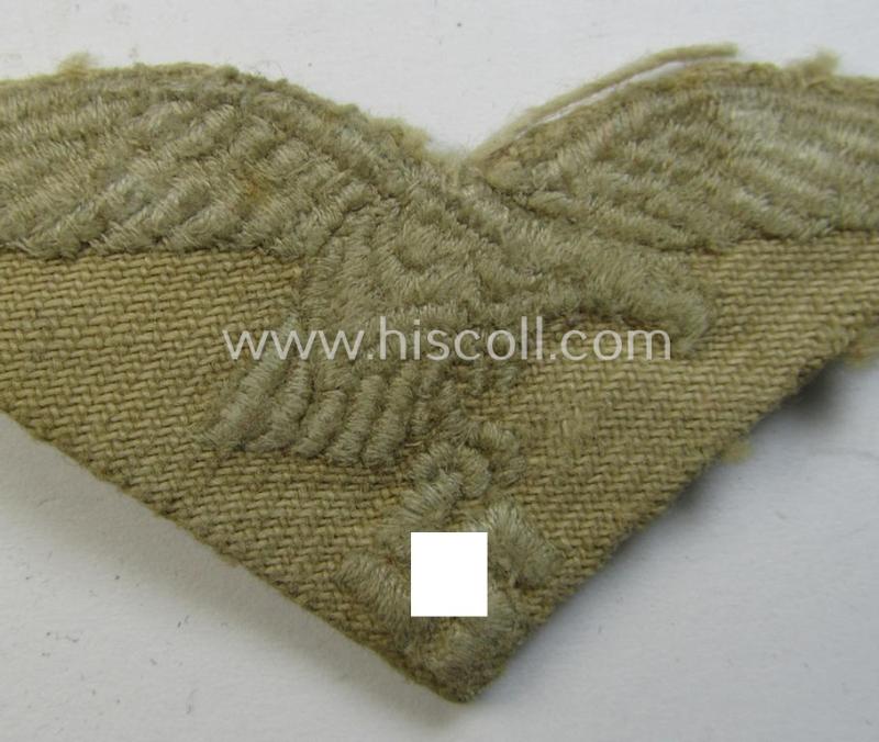 Superb - clearly used and/or cap-removed! - WH (Luftwaffe) 'tropical-issued' cap-eagle as was specifically intended for usage onto the tropical-styled LW side-caps (ie. 'Schiffchen')
