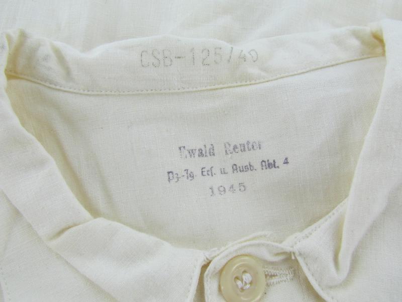 White Cotton Blouse Stamped 1945 And Named