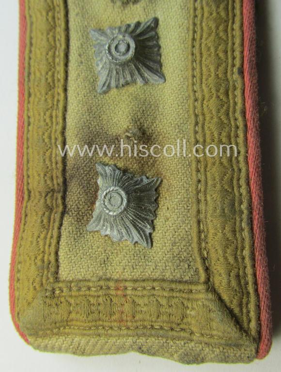 Single, WH (Heeres) 'tropical' NCO-type shoulderstrap: 'Oberfeldwebel der Panzer-Truppen'
