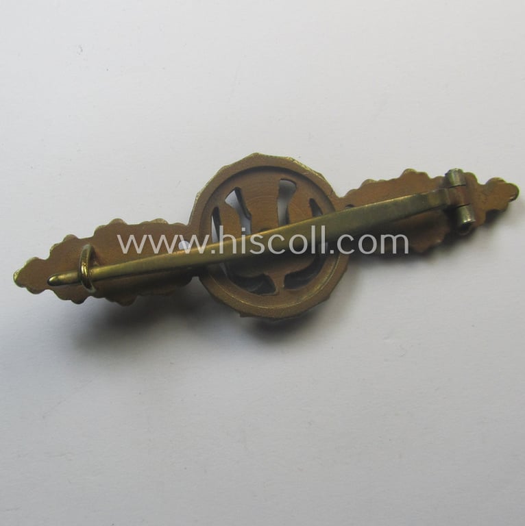 Stunning - and truly detailed! - 'Buntmetall'-based- (albeit non-maker-marked) specimen of a WH (Luftwaffe) 'Frontflugspange für Kampfflieger in Bronze' that comes stored in its early-war-pattern etui as issued