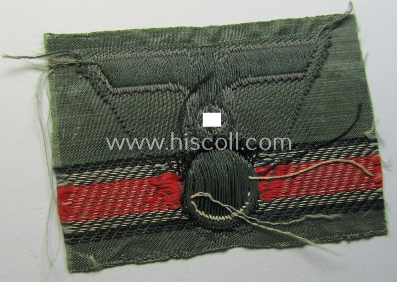 WH (Heeres) so-called: 'M43-pattern') cap-eagle/cocarde (ie. cap-trapezoid) as was specifically produced for usage on the so-called: 'M-43'-model field-caps (ie. 'Einheitsfeldmützen')