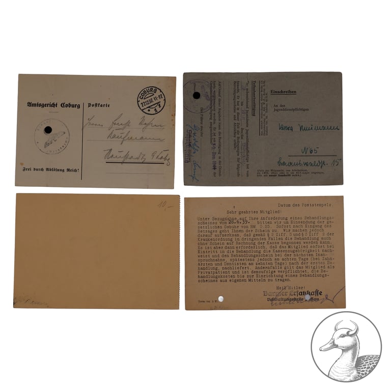 Konvolut Dokumente Deutsche Arbeitsfront Bayreuth-Partei Kreissportwart