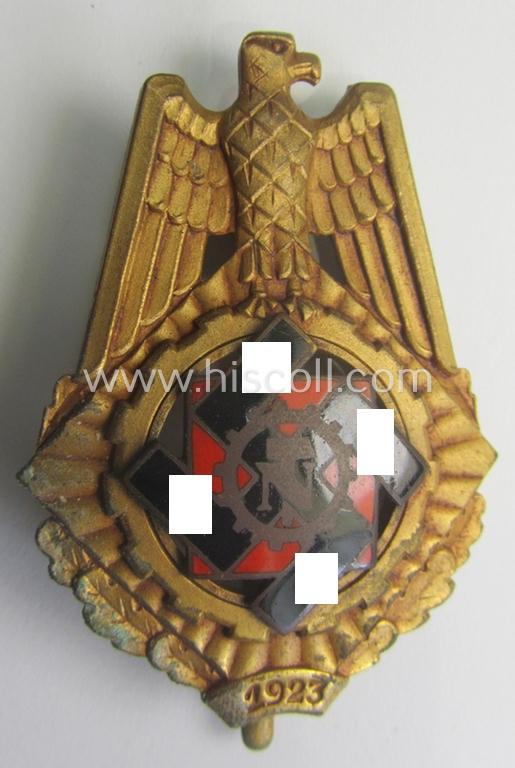 'Technische Nothilfe' (ie. 'TeNo') so-called: 'Ehrenzeichen mit Jahreszahl 1923') being a neat maker- (ie. 'Wilh. Fühner'-) marked and serial-numbered example that comes stored in its accompanying etui-inlay