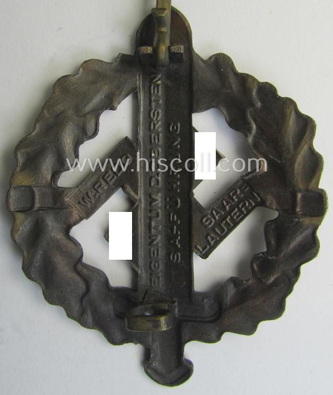 'SA-Sportabzeichen in Bronze' by 'W. Redo - Saarlautern' that is void of an an impressed bearers'-number