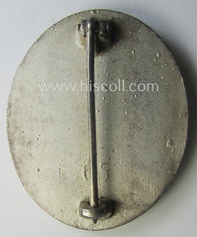 Silver-class wound-badge (or: 'Verwundeten-Abzeichen in Silber') being a maker- (ie. '65'-) marked example as was produced by the 'Hersteller' ie. maker: 'Klein u. Quenzer'
