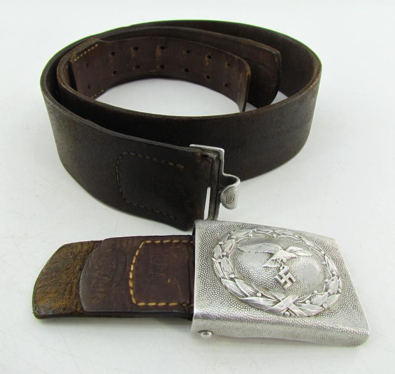 Luftwaffe Tabbed Alumium Belt Buckle ( 1937 LBA ) with Belt