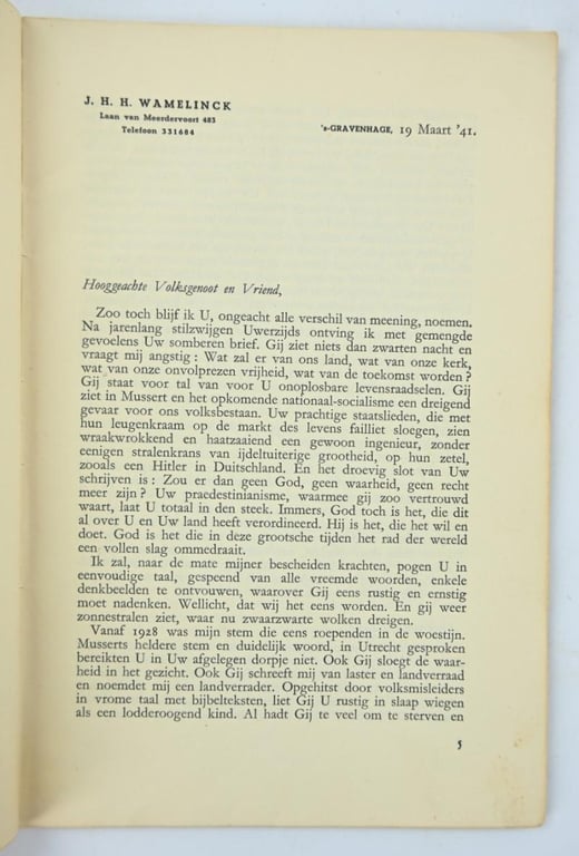 Dutch NSB Booklet 'Groen van Prinsterer, Dr. Kuyper & Mussert'
