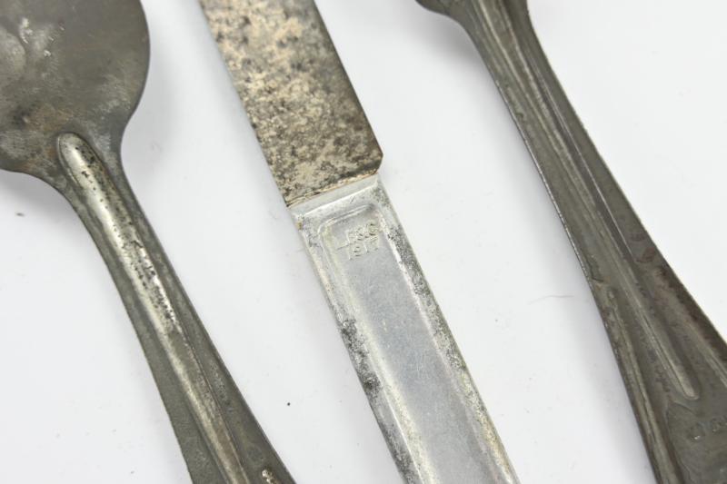 US WW1 M-1910 Messtin with Cutlery Set