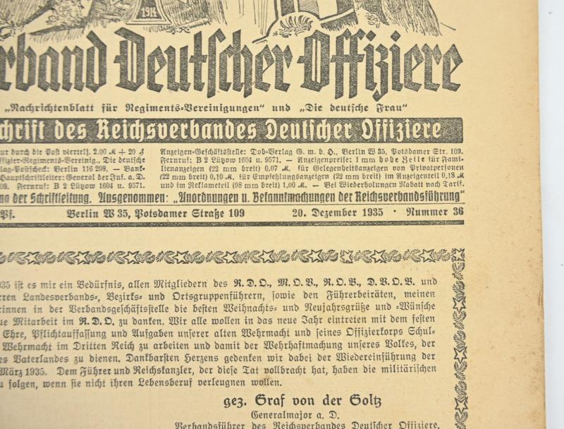 German Newspaper 'Reichsverband Deutsche Offiziere'
