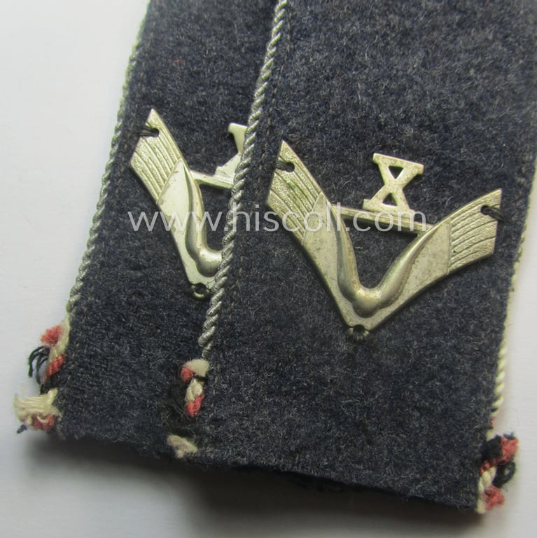Never before seen - early-period, cyphered and fully matching! - pair of DLV- (ie. 'Deutscher Luftsportsverbandes'-) related EM- (ie. NCO-) type shoulderstraps as was intended for: 'DLV-Mannschaften o. Unteroffiziere des X.-Staffel'