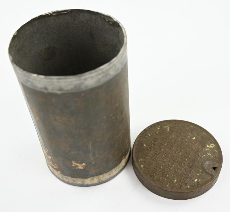 British WW2 Players large tabacco tube tin can
