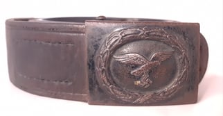 Luftwaffe Buckle with Brown Leather Belt