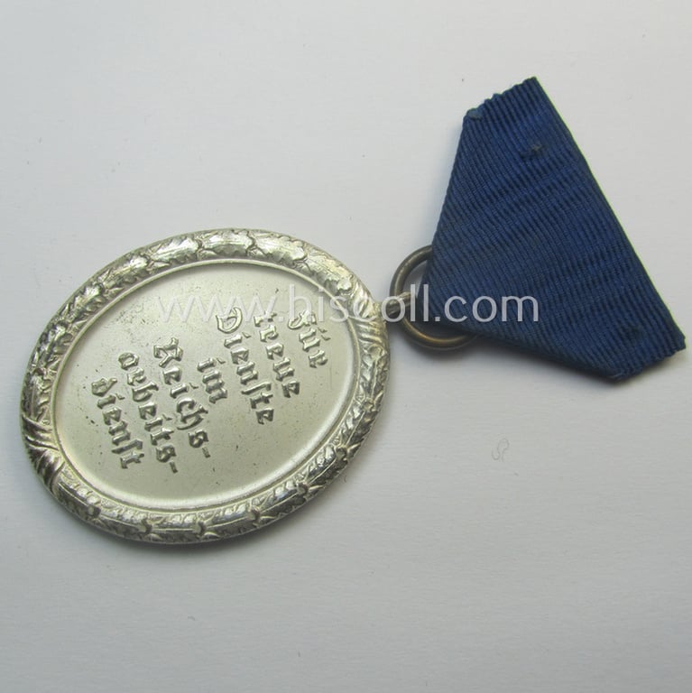 RAD (ie. 'Reichsarbeitsdienst') so-called: 'Dienstauszeichnung 3. Stufe für Männer' (as was intended for 12 years loyal-service) and that came mounted onto its period (albeit shortened) piece of ribbon (ie. 'Bandabschnitt')