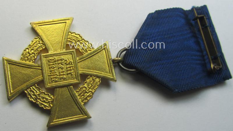 'Treuedienst Ehrenzeichen 1. Klasse' (or: golden-class, civil loyal-service-medal as was intended for 40 yrs. of loyal service) being a nicely preserved and non-marked specimen