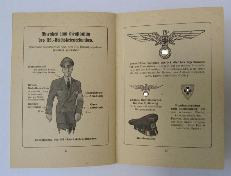 Attractive - and most certainly not that often encountered! - smaller-sized-, period-, 'NS-Reichskriegerbund'-related publication entitled: 'Der NS-Reichskriegerbund - Was er ist und was er will'