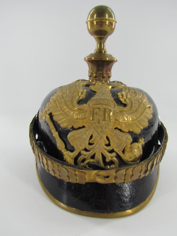 German officers spike helmet ( Pickelhaube ) Artillery, Franco-Prussian war.