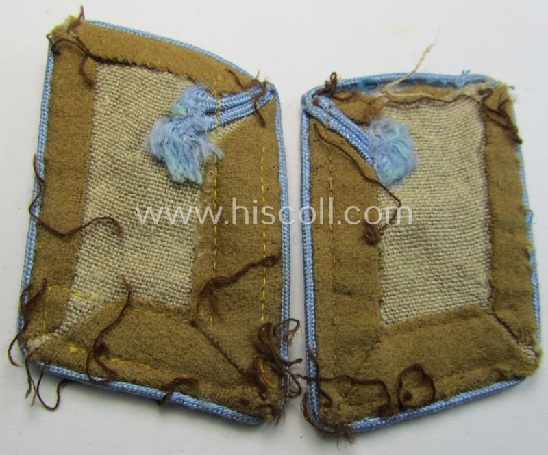 Truly used - albeit fully matching! - pair of N.S.D.A.P.-type collar-patches (ie. 'Kragenspiegel für pol. Leiter') being a pair as was intended for an: 'N.S.D.A.P.-Blockleiter' at 'Orts'-level that that comes in a tunic-removed, condition