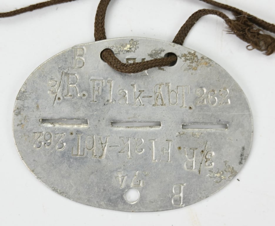 German WH Dog-Tag Reserve Flak Abteilung 262