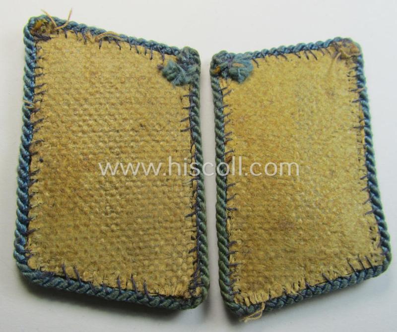 Attractive - very early-period- and fully matching! - pair of N.S.D.A.P.-type collar-patches (ie. 'Kragenspiegel für pol. Leiter') as was (I deem) intended for usage by an: 'N.S.D.A.P.-Ortsgruppenleiter'