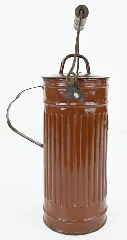 German Enamel Water Can made of German M31 Gasmask Cannister