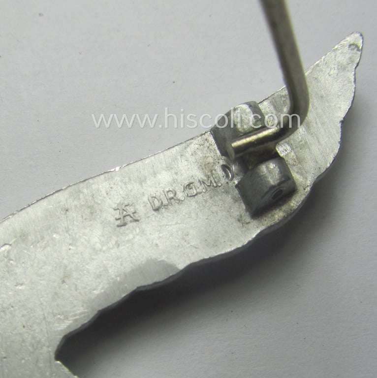 WH (LW) aluminium-based: 'Brustadler für Sommerrock' (being a neatly maker- ie. 'A'- or: 'Assmann'-marked specimen)