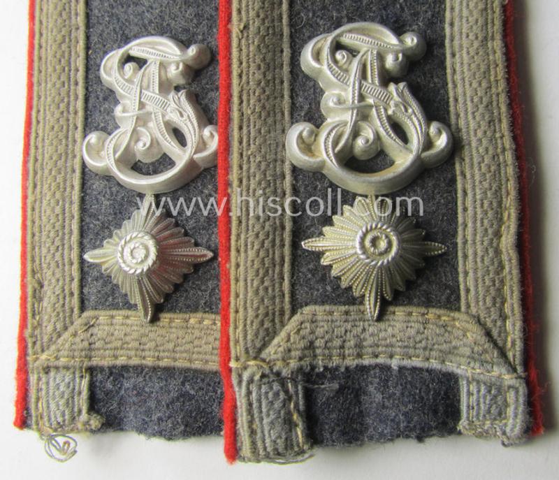 Pair of WH (Luftwaffe) 'cyphered' NCO-type shoulderstraps: 'Feldwebel der Flak-Artillerie-Trpn. u. Mitglied einer Flak-Artillerieschule'