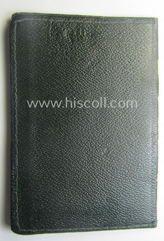 Period, WH (Heeres o. KM) darker-green-coloured- and/or genuine-leather-based protective ID-document-cover (ie. 'Hülle') as was intended for storage of a: 'Truppen-Ausweis' (or troops identity-document)