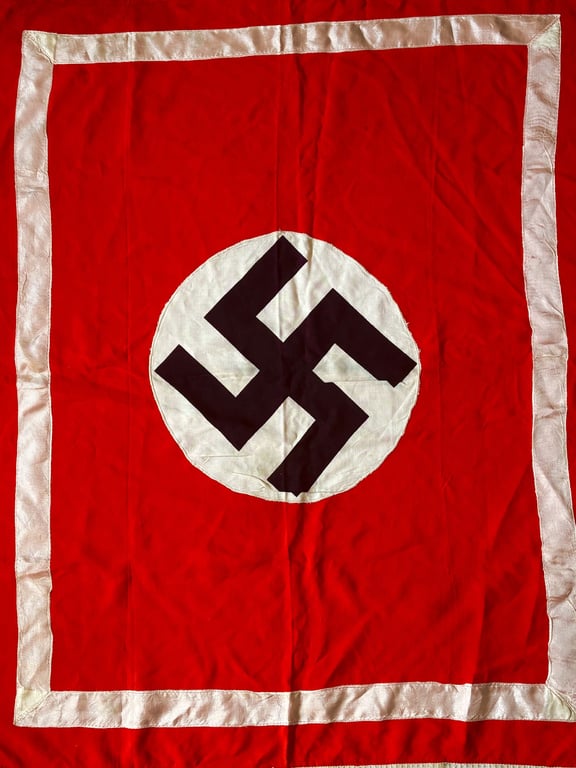 WWII THIRD REICH PODIUM FLAG DRAP WITH ORIGINAL RINGS AND TASSLES