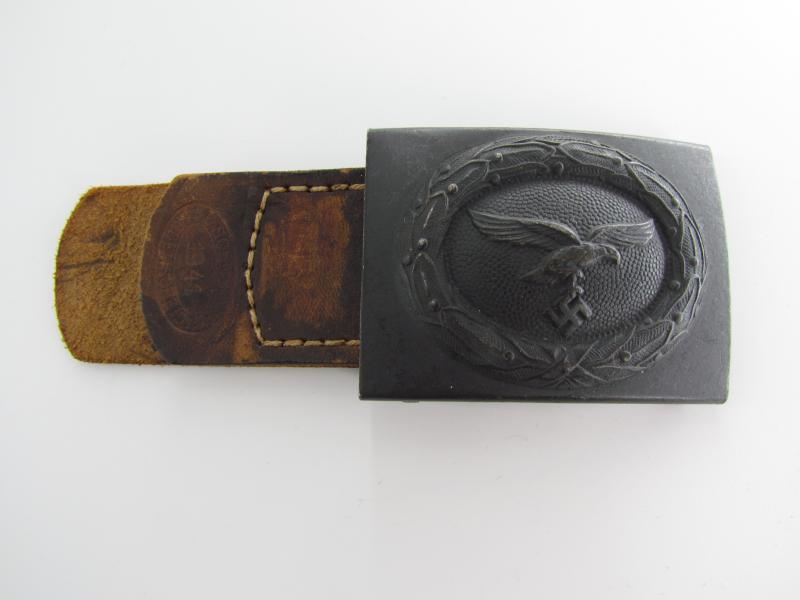 Tabbed steel Luftwaffe belt buckle E. Schneider 1941 Lüdenscheid