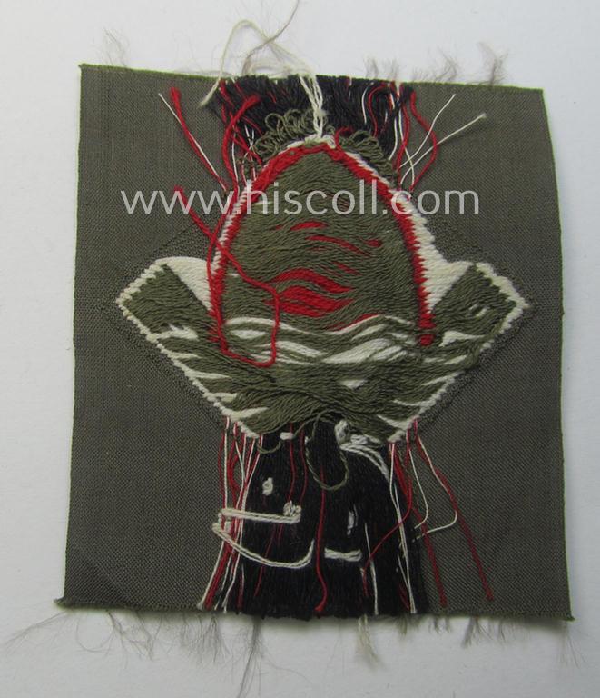 'BeVo'-woven: RAD (ie. 'Reichsarbeitsdienst') EM- (ie. NCO-) type cap-badge ('Mützenabz. für Schiffchen')