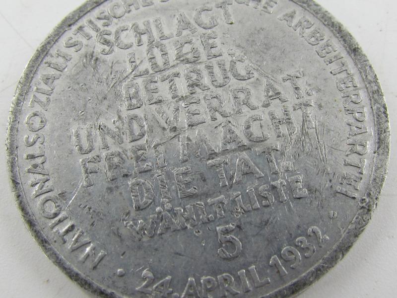 NSDAP Election Campaign Token Weimar Republic