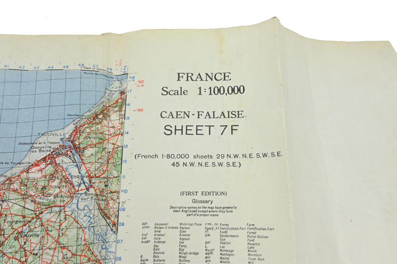 British WW2 Officer Mapcase 'Caen Normandy'