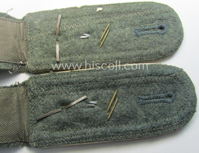 Pair of early- (ie. mid-) war-period WH (Heeres) 'M40'- (ie. 'M43'-) pattern, neatly 'cyphered' NCO-type shoulderstraps as was intended for a: 'Feldwebel u. Mitglied des Radfahrer-Schwadrons 2'