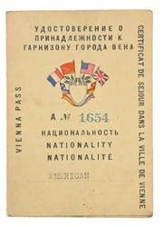US Occupation Period 'Vienna Pass'