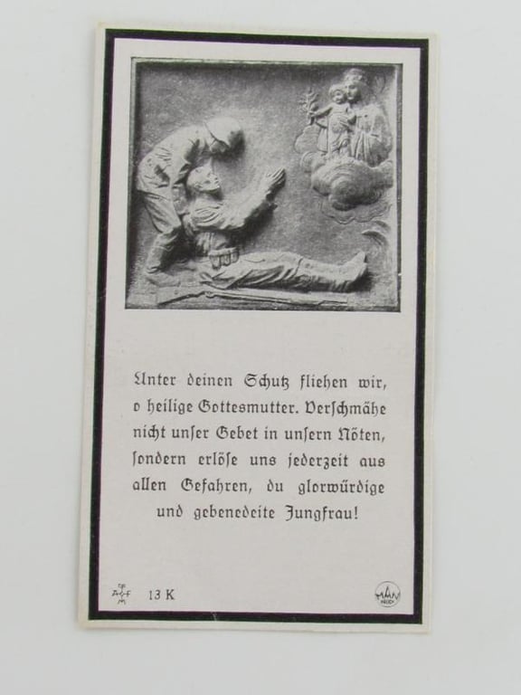 Luftwaffe radio operator Death Card