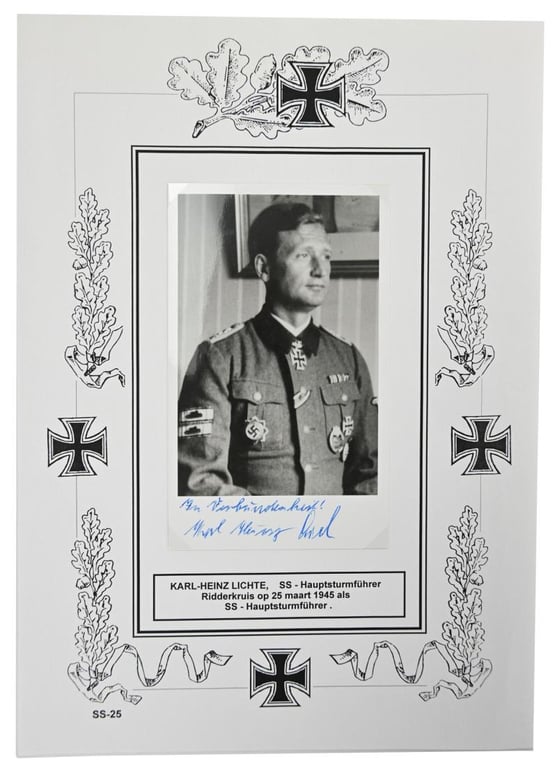 Signature of Waffen-SS KC Recipient 'Karl-Heinz Lichte'
