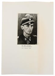 Signature of Waffen-SS Knight's Cross recipient 'Dr. Hans...