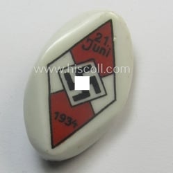 Commemorative (and earthenware-based!), HJ (ie. 'Hitlerjugend') lapel-pin (ie.:...
