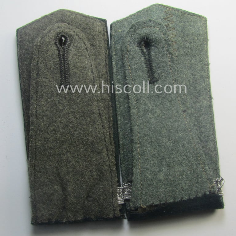 Slightly mis-matched pair of WH (Heeres) neatly 'cyphered' ('M36'- ie. 'M40'-pattern and/or pointed-styled) EM-type shoulderstraps: 'Soldat u. Unteroffizier-Anwärter des Infanterie-Rgts. 130'